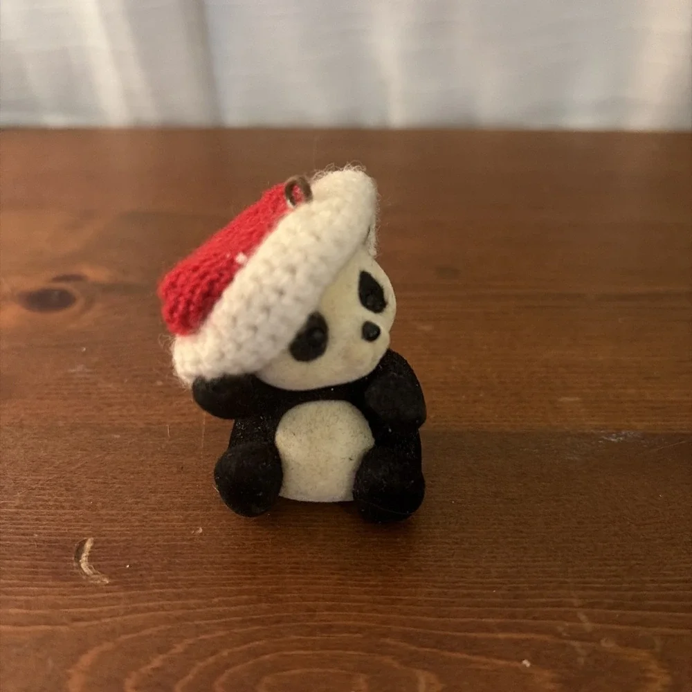 Vintage‎ 1986 Hallmark Keepsake Christmas Ornament Santa's Panda Pal Hat